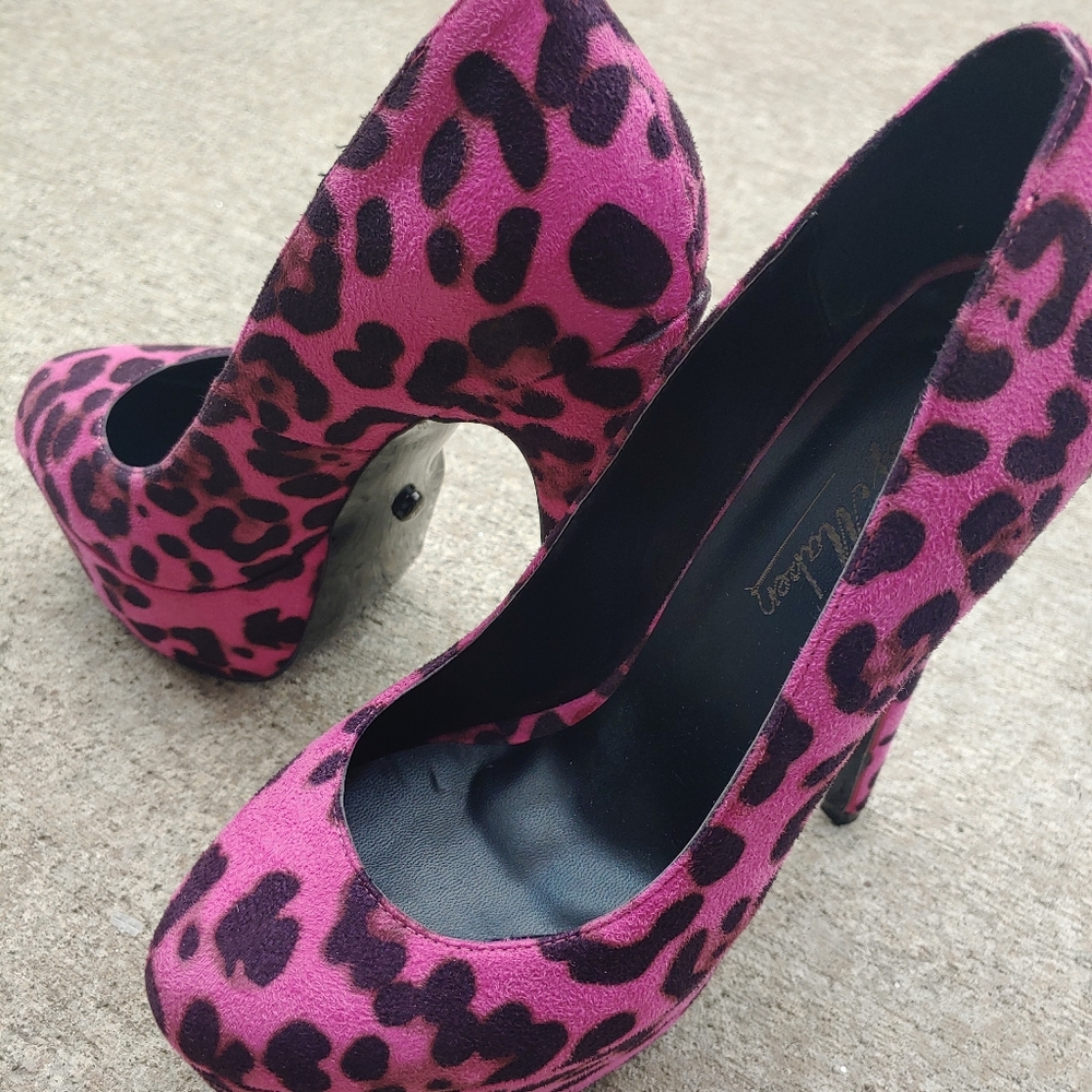 Hot Pink Platform Stiletto round toe Pump Leopard